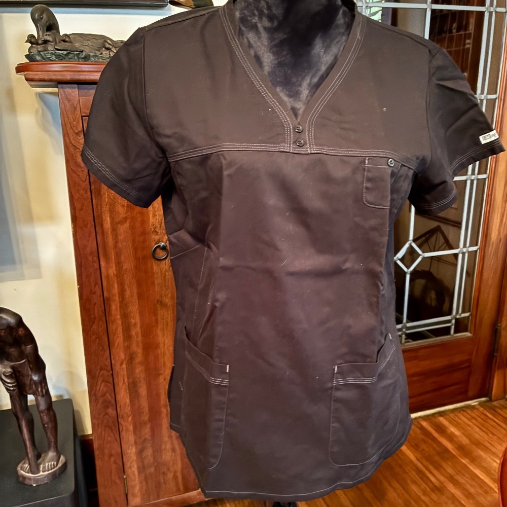 "Grey's Anatomy" scrub top, L, black